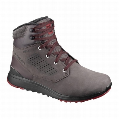 Chocolate / Black Salomon UTILITY CLIMASALOMON WATERPROOF Men's Winter Boots | AE-602RFXO