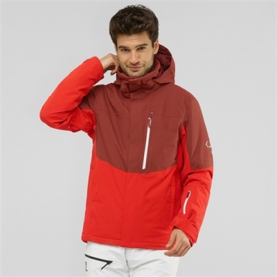 Coral Salomon SPEED Ski Men's Jackets | AE-857YVXJ