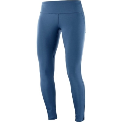 Dark Denim Salomon AGILE WARM W Women's Tights | AE-357ZABM