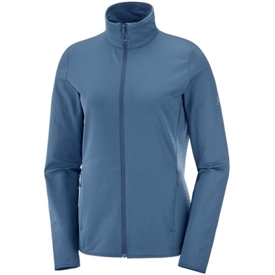 Dark Denim Salomon OUTRACK FULL ZIP W Women's Midlayers | AE-127GAJO