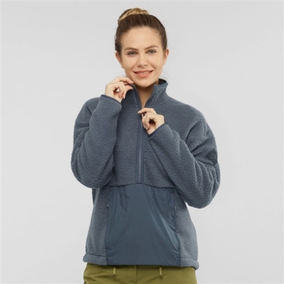 Dark Gery Salomon SNOWSHELTER TEDDY Full Zip Jacket Women's Midlayers | AE-854OIDG