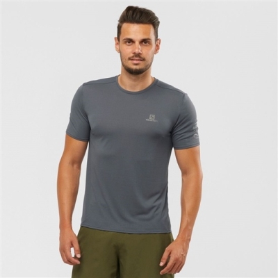 Dark Gery Salomon XA TRAIL Short Sleeve Men's T Shirts | AE-083KCVW