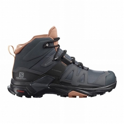 Dark Grey / Cream Salomon X ULTRA 4 MID GORE-TEX Women's Hiking Boots | AE-354CEFK