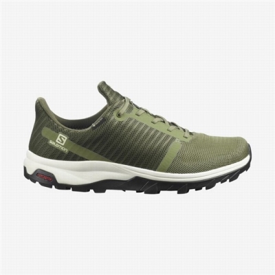 Deep Green / Olive Salomon OUTBOUND PRISM GORE-TEX Men's Hiking Shoes | AE-214XINJ