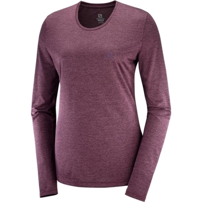 Fuchsia Salomon AGILE LS W Long Sleeve Women's T Shirts | AE-087TQXP