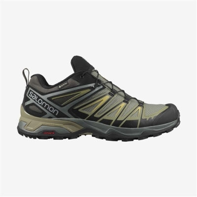 Gold Salomon X ULTRA 3 GORE-TEX Men's Hiking Shoes | AE-698TFHV