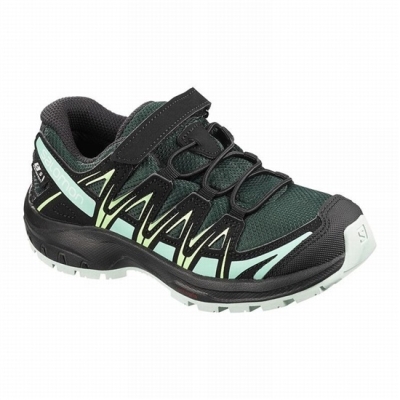 Green / Black Salomon XA PRO 3D CSWP K Kids' Trail Running Shoes | AE-079LZWT