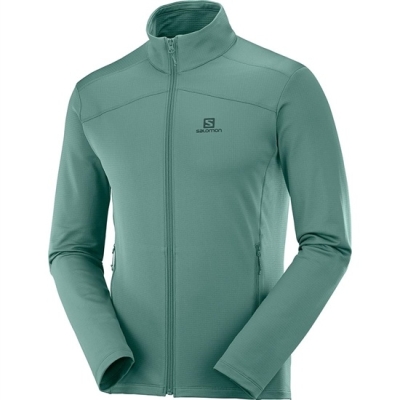 Green Salomon DISCOVERY LT FZ M Men's Midlayers | AE-409GHZS