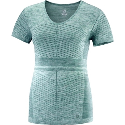 Green Salomon ELEVATE MOVE'ON SS W Women's T Shirts | AE-123LADR