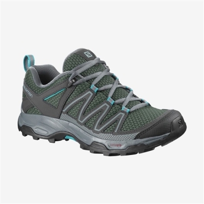 Green Salomon PATHFINDER Women's Hiking Shoes | AE-953QZON