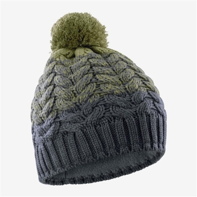 Green Salomon POLY Men's Beanie | AE-286ODUG