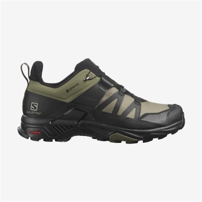 Green Salomon X ULTRA 4 WIDE GORE-TEX Men's Hiking Shoes | AE-106GMWF