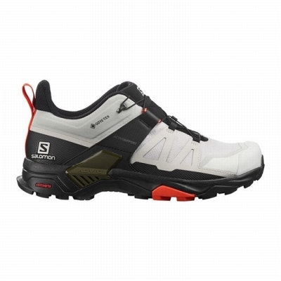 Grey / Black Salomon X ULTRA 4 GORE-TEX Men's Hiking Shoes | AE-136DETA