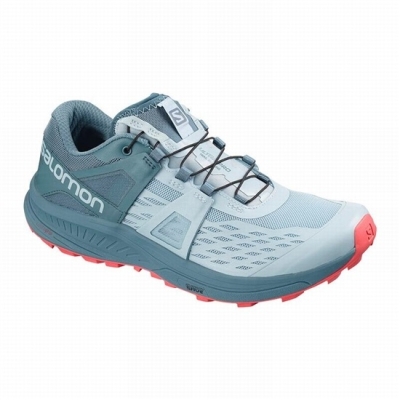 Grey Blue Grey Salomon ULTRA W /PRO Women's Trail Running Shoes | AE-851SLUE