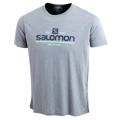 Grey Salomon TIME TO PLAY SS M Men's T Shirts | AE-183EIFN