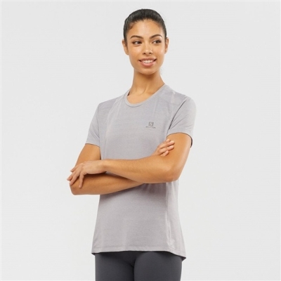 Grey Salomon XA W Short Sleeve Women's T Shirts | AE-350GEJB