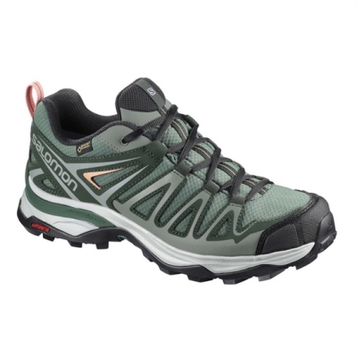 Light Green Salomon X ULTRA 3 PRIME GTX W Women's Hiking Shoes | AE-320OHCT