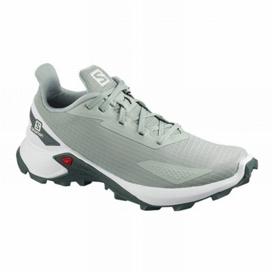 Light Turquoise Grey / White Salomon ALPHACROSS BLAST Women's Trail Running Shoes | AE-648WSXF