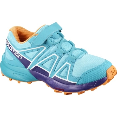 Light Turquoise Salomon SPEEDCROSS BUNGEE K Kids' Trail Running Shoes | AE-874CFNV