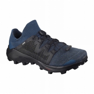 Navy / Black Salomon CROSS /PRO Men's Trail Running Shoes | AE-162MSDK