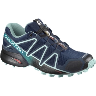 Navy / Black Salomon SPEEDCROSS 4 WIDE W Women's Trail Running Shoes | AE-064PZOC