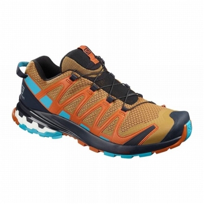 Navy / Blue Salomon XA PRO 3D V8 Men's Hiking Shoes | AE-253IYHR