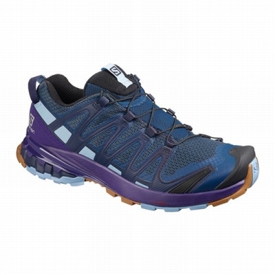 Navy / Purple Indigo Salomon XA PRO 3D V8 Women's Trail Running Shoes | AE-236MDOA