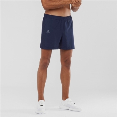 Navy Salomon AGILE 5 Men's Shorts | AE-741BAOG