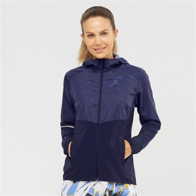 Navy Salomon AGILE WIND Women's Jackets | AE-456HBIG