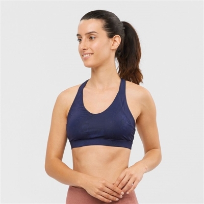 Navy Salomon COMET W Sport Women's Sports Bras | AE-195AINK