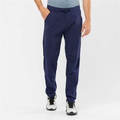 Navy Salomon OUTRACK TAPERED Men's Pants | AE-854JBSU