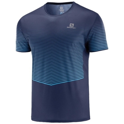 Navy Salomon SENSE M Men's T Shirts | AE-254ASEQ