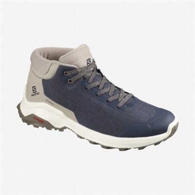 Navy Salomon X REVEAL CHUKKA CLIMASALOMON WATERPROOF Men's Winter Boots | AE-219UEXF