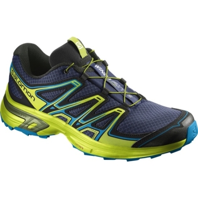 Navy / Yellow Salomon WINGS FLYTE 2 Men's Trail Running Shoes | AE-217RDIZ