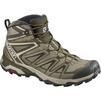 Olive / Black Salomon X ULTRA MID 3 AERO Men's Hiking Shoes | AE-087KYJP