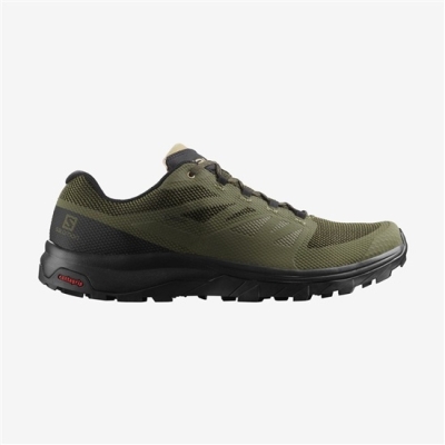 Olive Green Salomon OUTLINE GORE-TEX Men's Hiking Shoes | AE-237JZMC