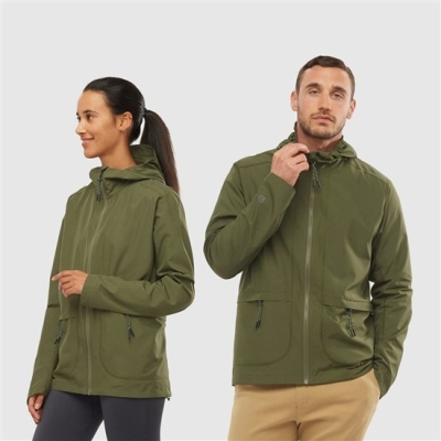 Olive Salomon OUTLIFE PACKABLE SHELL U Men's Windbreaker | AE-420KCXZ