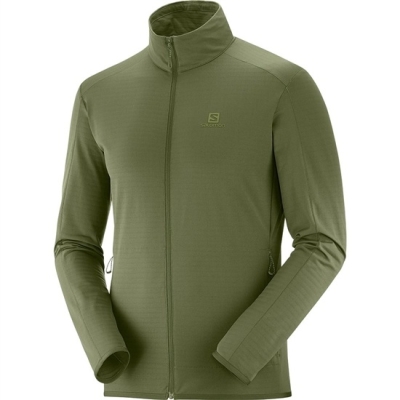 Olive Salomon OUTRACK FZ MID M Men's Midlayers | AE-391ICQB