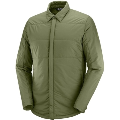 Olive Salomon SNOWSHELTER INSULATED SHIRT M Men's Midlayers | AE-397PHME