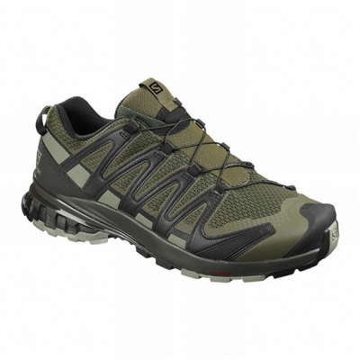 Olive Salomon XA PRO 3D V8 WIDE Men's Hiking Shoes | AE-109EHFY