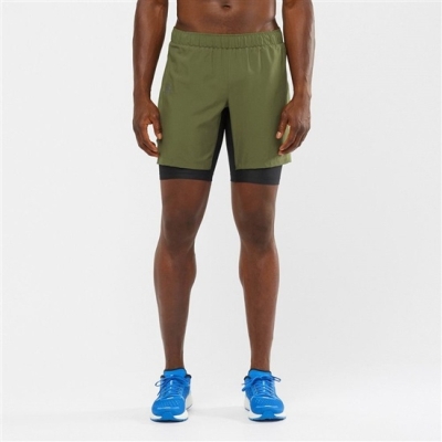 Olive Salomon XA TWINSKIN Men's Shorts | AE-761XZSW