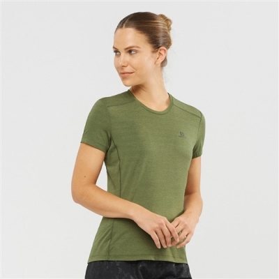 Olive Salomon XA W Short Sleeve Women's T Shirts | AE-216XUFM