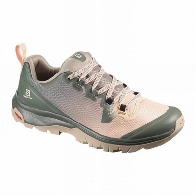 Pink / Green Salomon VAYA Women's Hiking Shoes | AE-576QCJP