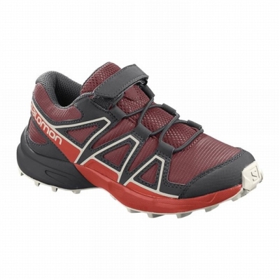 Red / Pink Salomon SPEEDCROSS Kids' Trail Running Shoes | AE-523JHBT