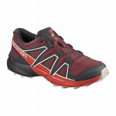 Red / Pink Salomon SPEEDCROSS Kids' Trail Running Shoes | AE-631ILHA