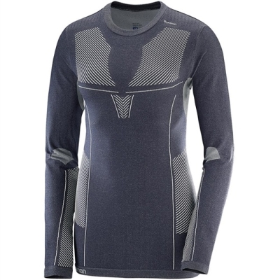 Slategray Salomon PRIMO WARM LS CN W Women's Midlayers | AE-073ICHN