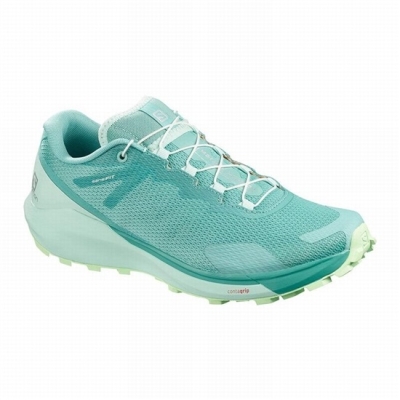 Turquoise / Green Salomon SENSE RIDE 3 W Women's Running Shoes | AE-721RQIB