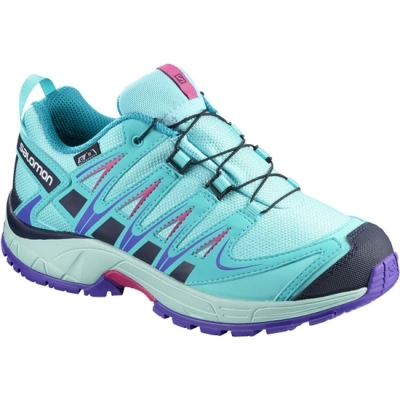 Turquoise Salomon XA PRO 3D CSWP K Kids' Trail Running Shoes | AE-946XURZ