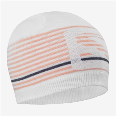 White Salomon FLATSPIN Men's Beanie | AE-516HACD