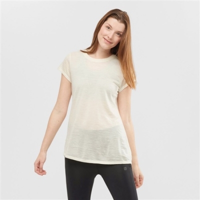 White Salomon OUTLIFE MERINO SS W Short Sleeve Women's T Shirts | AE-392PHEO